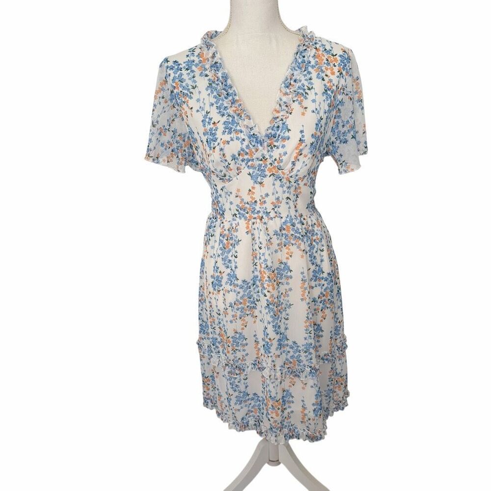 SHEIN White Floral Dress Size XL